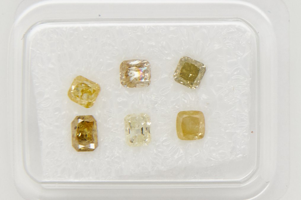 Sans Prix de Réserve - 6 pcs Diamant (Naturelle) - 0.99 ct - Forme mixte - I1, I2, I3 - Gem Report Antwerp (GRA) #2.1