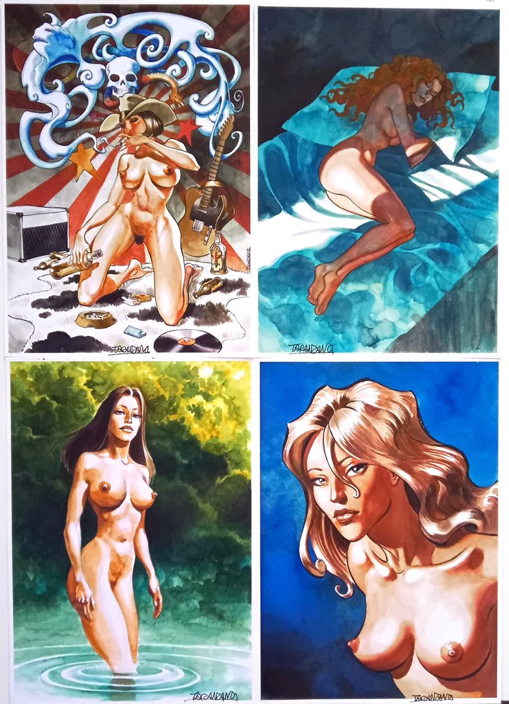 Pierre Taranzano Print - Nymphes et déesses - 6 estampes de pin up - 2025 #1.0