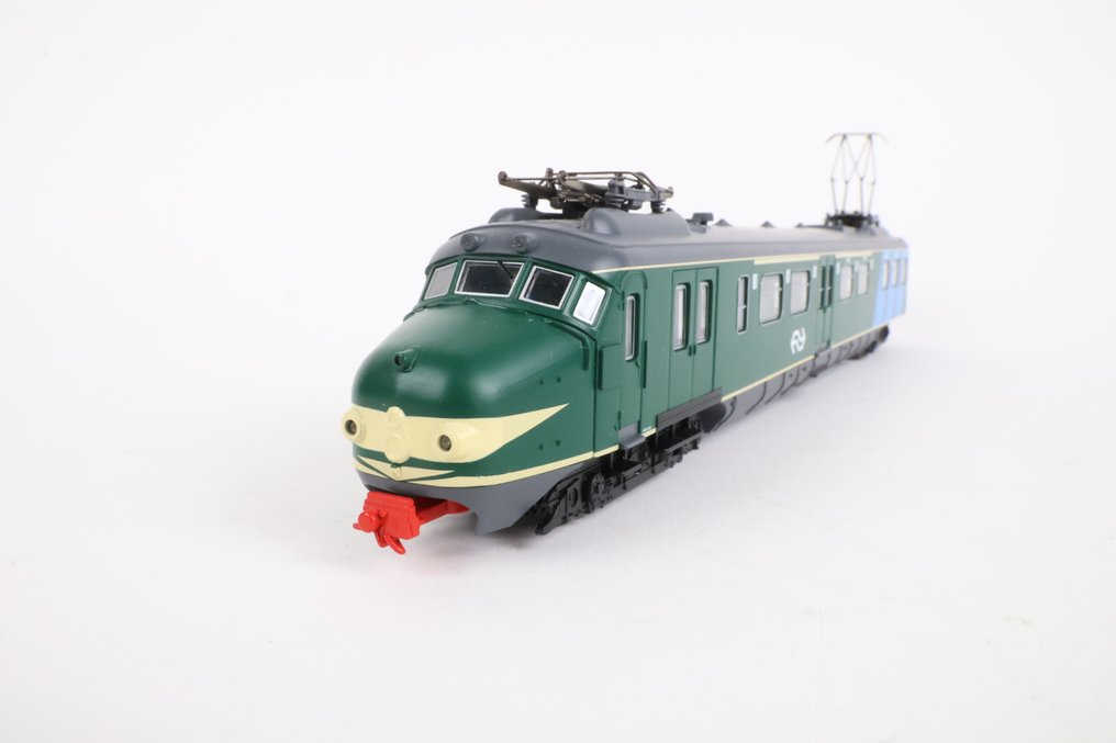 Piko H0 - 57524 - Treno automotore (1) - Mat '54 "Hondekop" 348 verde con strisce pubblicitarie - NS #4.3