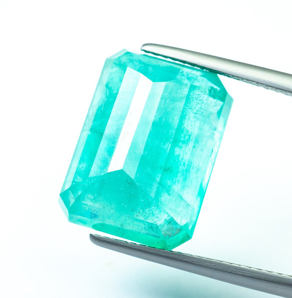 Zonder minimumprijs Smaragd  - 16.31 ct - Bellerophon Gemlab - Blauwgroen (Nigeria) #4.3