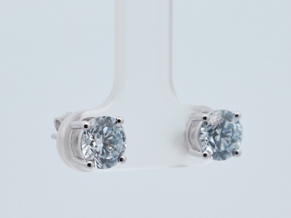 Sans Prix de Réserve - Boucles d'oreilles - 14 carats Or blanc - 2.27ct. tw. Diamant (Cultivé en laboratoire) #1.0