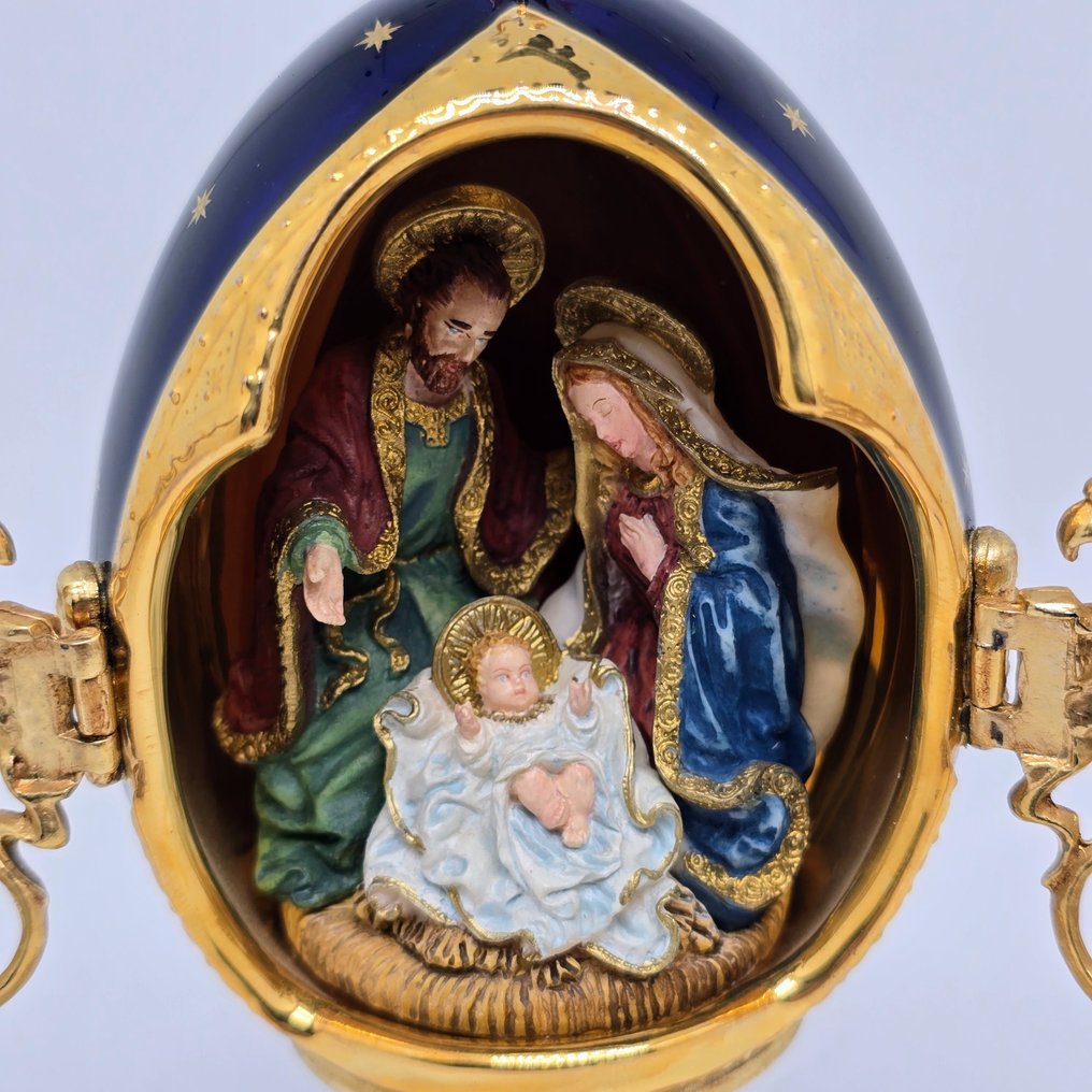 Faberge-æg Æg - Fabergé - 22k gilded Imperial "A king is born" collector egg, House of Igor Carl Faberge, Franklin - 18 cm - 15 cm - 8.5 cm #2.1