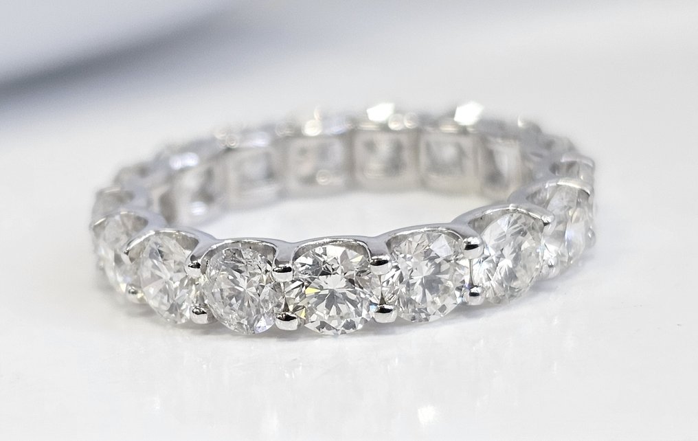 没有保留价 - 戒指 - 14K包金 白金 -  3.46ct. tw. 钻石 (天然) - 钻石 #4.3