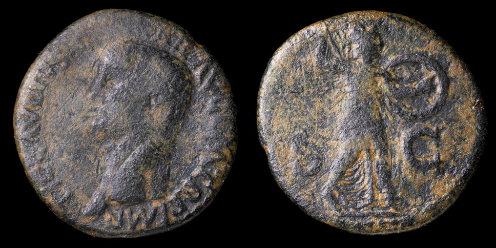 Imperio romano. Claudio (41-54 e. c.). As Minerva (Sin precio de reserva) #1.0