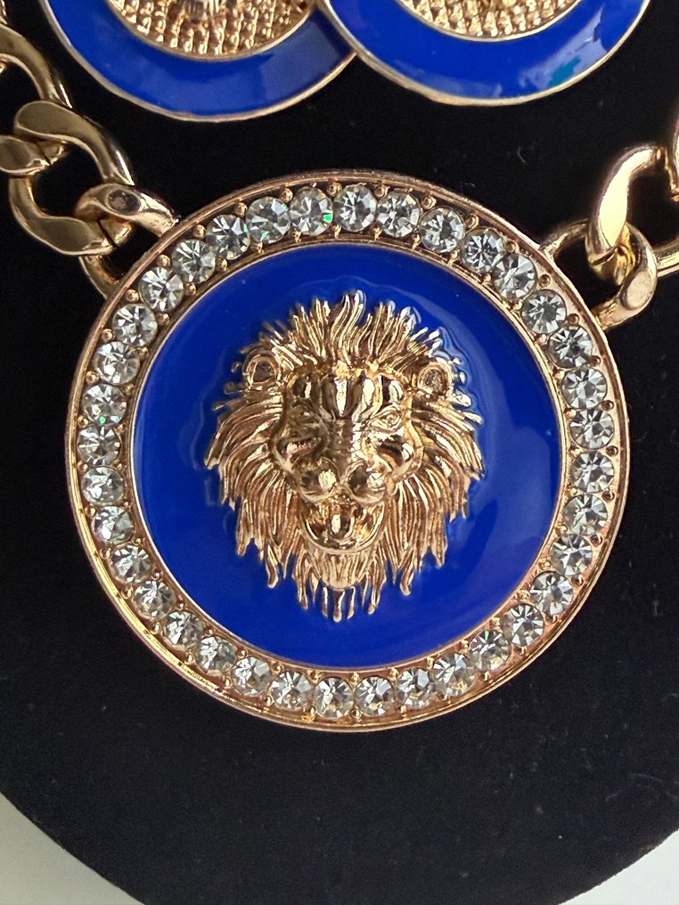 Colecție tematică - Set uimitor de lei în stil Imperium francez, placat cu aur de 24K și email #2.1