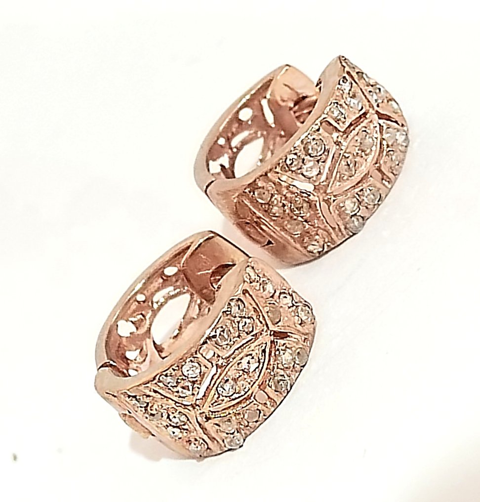 χωρίς τιμή ασφαλείας - Σκουλαρίκια Ασημί -  0.26ct. tw. Διαμάντι (Φυσικό)  #2.1