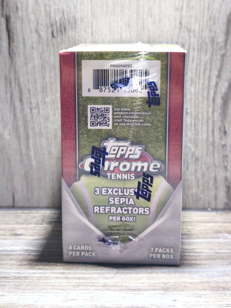 2024 Topps Chrome Novak Djokovic   Carlos Alcaraz   Iga Swiatek   Aryna Sabalenka   Coco Gauff   Daniil Medvedev Original packaging, 2024 Topps Chrome Tennis 7-Pack Blaster Box - Mint (M) #2.1