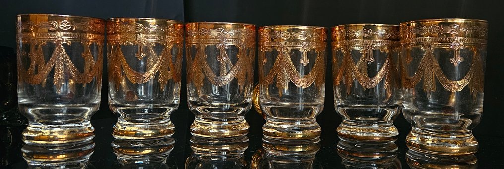 antica cristalleria italiana - Kahviastiasto (6) - ancient luxury gold coffee cups - Kulta, Kristalli #1.0