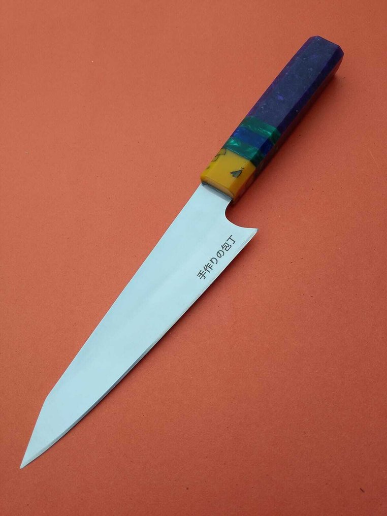 Μαχαίρι κουζίνας -  Συνεργασία Γάλλων Καλλιτεχνών - Χειριστήρια Τέχνης από Άσπρο Ατσάλι Shirogami - Ιαπωνία - Συνεργασία Γάλλων καλλιτεχνών #1.0