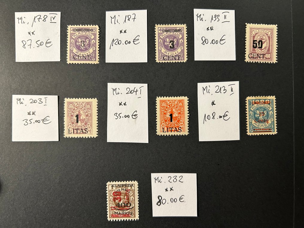 Κλάιπεντα 1920/1923 - Κλαϊπέδα / Μμεμέλ – 7 γραμματόσημα (1920–1923) – MNH/LH #1.0