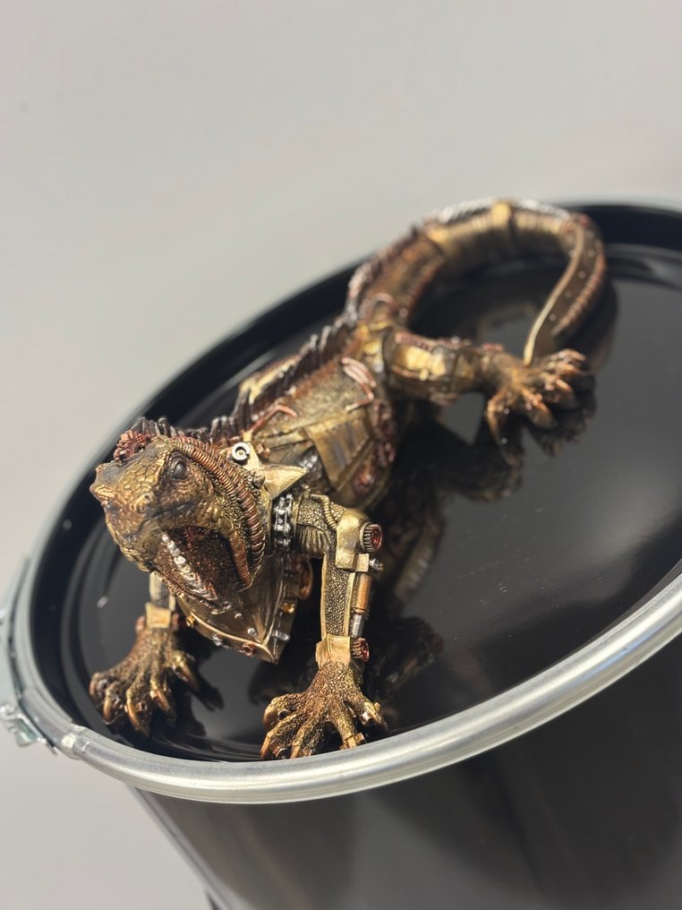 Γλυπτό, Steampunk Iguana - 38 cm - Ρητίνη #1.0