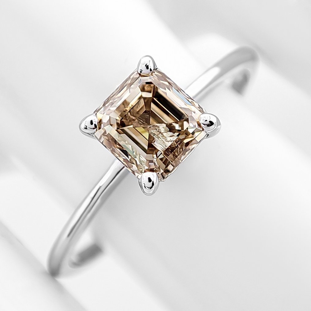 χωρίς τιμή ασφαλείας - Δαχτυλίδι - 14 καράτια Λευκός χρυσός - 1.03ct. tw. Διαμάντι (Φυσικού χρώματος) - Πιστοποιητικό IGI #2.1