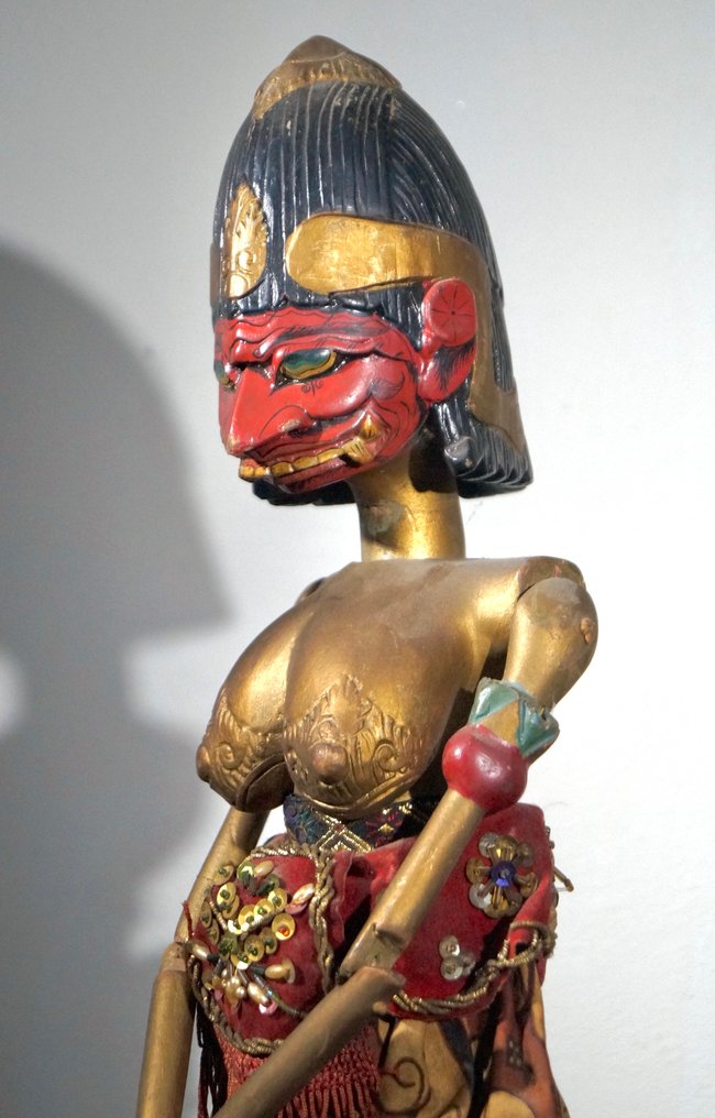 Set van twee Wayang Golek poppen - Indonesië - Eind 20e eeuw #4.3