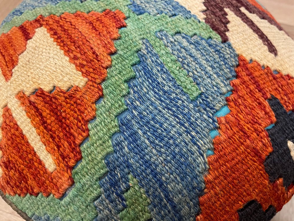 Kelim poef (neuf - non utilisé) kelim fait main - neuf - non utilisé - laine - kelim coloré - neuf - - Tapis - 38 cm - 38 cm #3.2