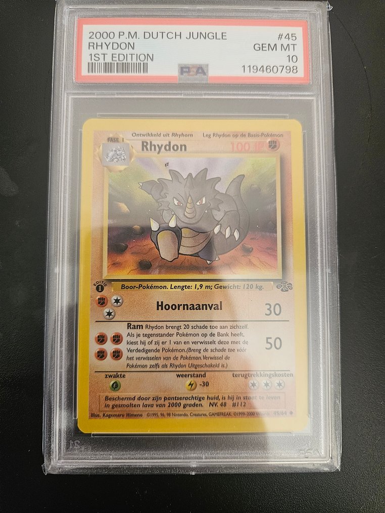 Pokémon - 1 Graded card - Rhydon #45 Ensipainos - PSA 10 - Various sets #1.0