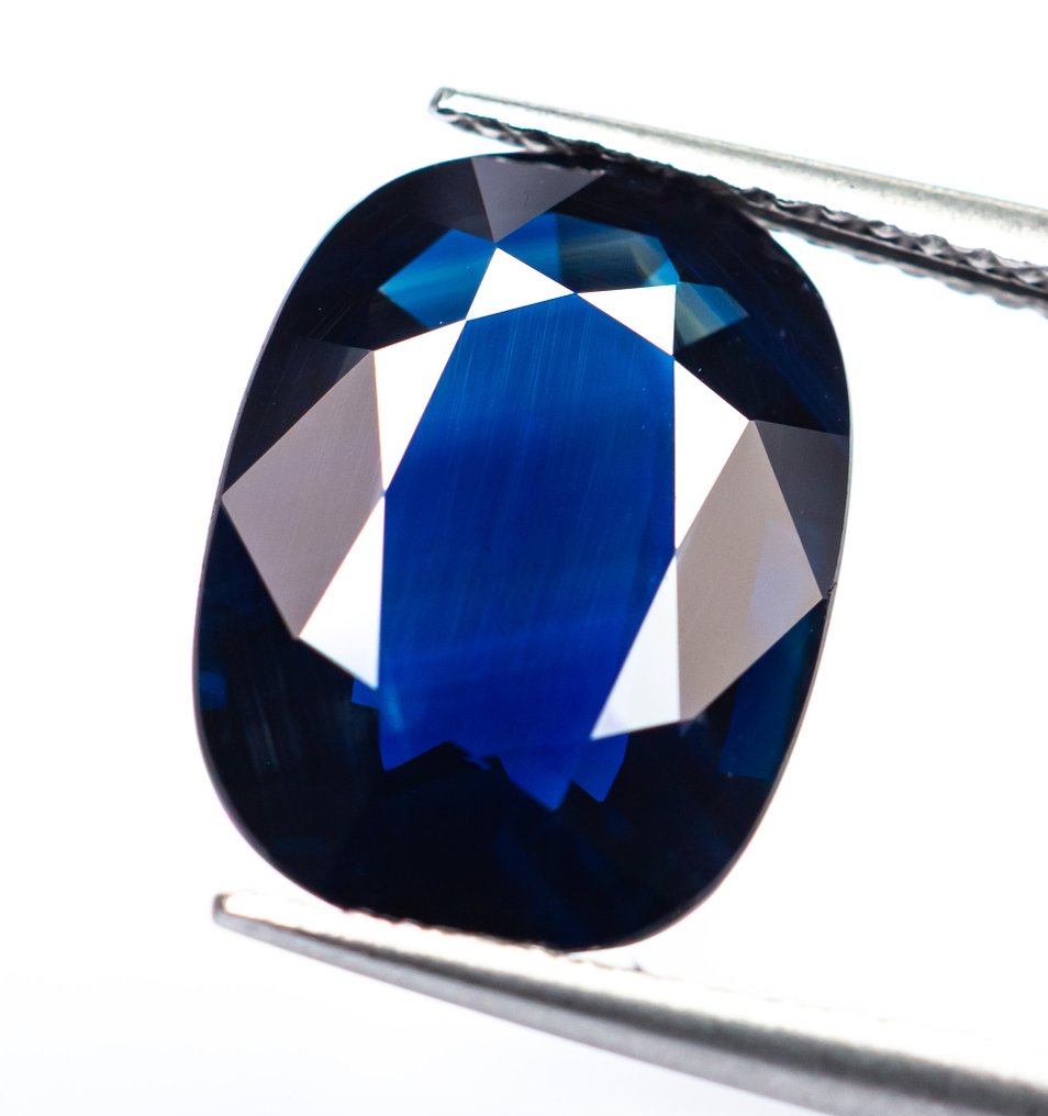 沒有保留價 藍寶石  - 7.28 ct - Bellerophon Gemlab - 深蓝色 #1.0
