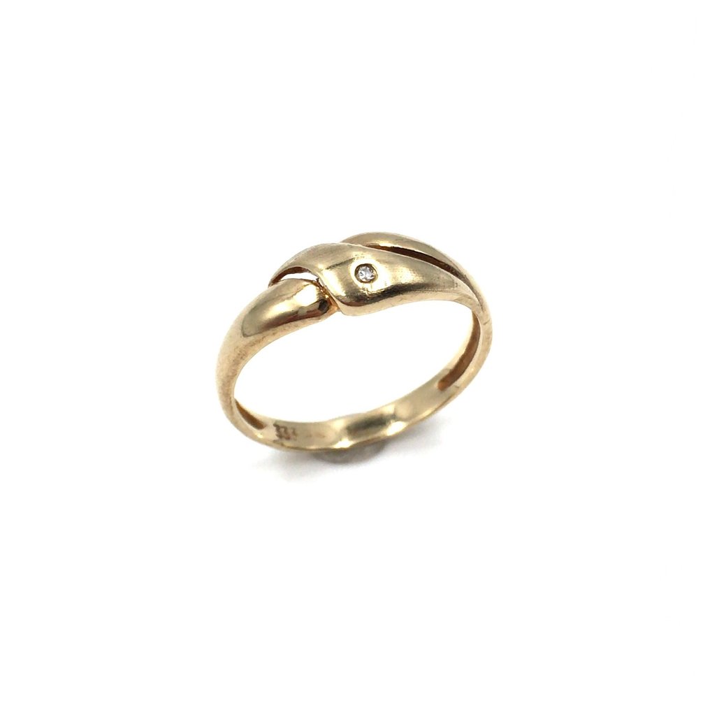 χωρίς τιμή ασφαλείας - Δαχτυλίδι - 8 καράτια Κίτρινο χρυσό - 0.01ct. tw. Διαμάντι (Φυσικό) - δοκιμάστηκε #1.0