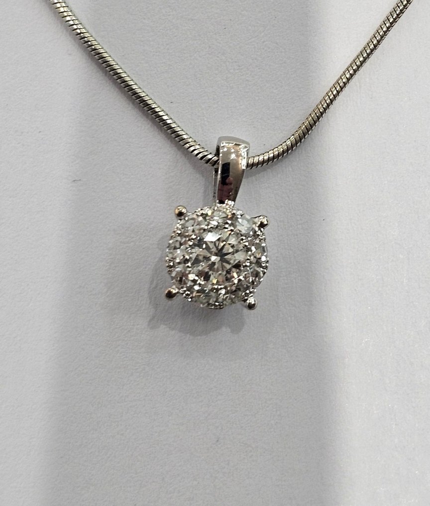 Κολιέ κολάρο - 14 καράτια Λευκός χρυσός -  0.27ct. tw. Διαμάντι (Φυσικό)  - Διαμάντι #1.0