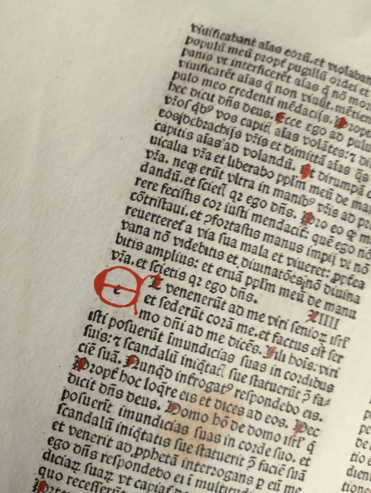 Nicolaus de Lyra - Sheet from Incunable Biblia latina ( Ezechiel Gospel ) Venice Italy incunabolo Bibbia Italian book - 1482 #4.3