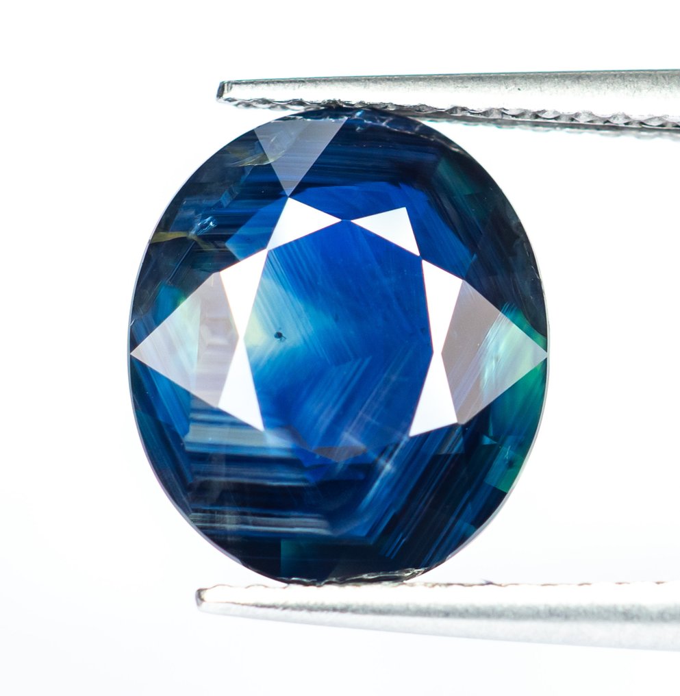 Fără preț de rezervă Safir  - 5.73 ct - Bellerophon Gemlab - Albastru profund verzui #1.0