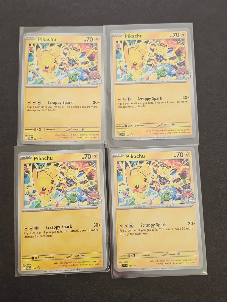 Pokémon - 4 Card - Pikachu SVP 225 压膜, 促销卡, 活动专属卡或锦标赛卡 - Scarlet & Violet - Various sets #1.0