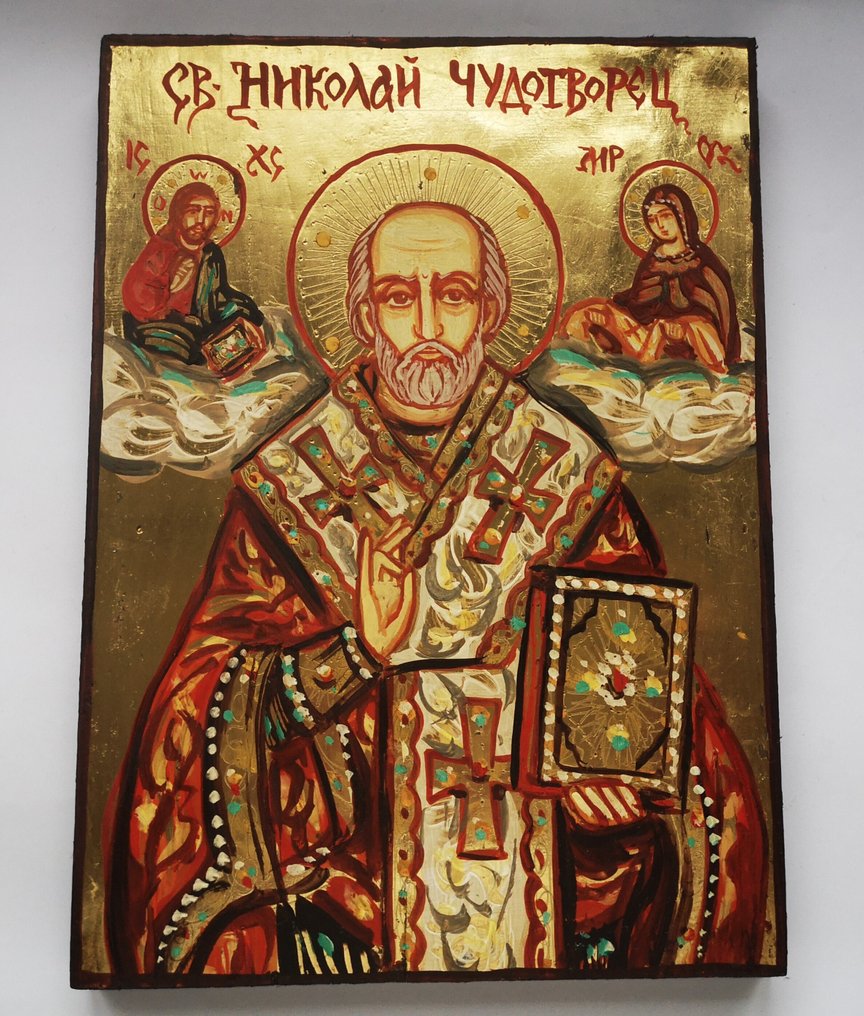 Icon - Russian Icon of Saint Nicholas the Wonderworker - Wood #3.2