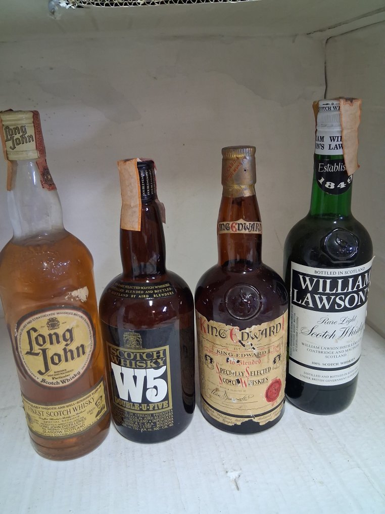 Long John + King Edward I + W5 + William Lawson - 75cl - 4 bottles #1.0