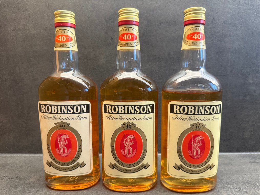 Robinson Bremer Rum Contor - Echter Westindien Rum - b. 1960s - 70cl - 3 bottles #1.0