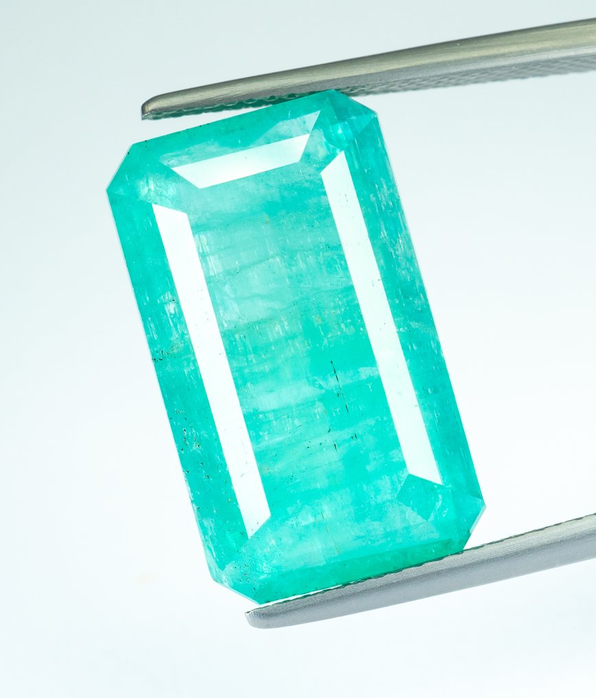 No reserve price Emerald - 17.55 ct - Bellerophon Gemlab - Bluish Green (Nigeria) #1.0