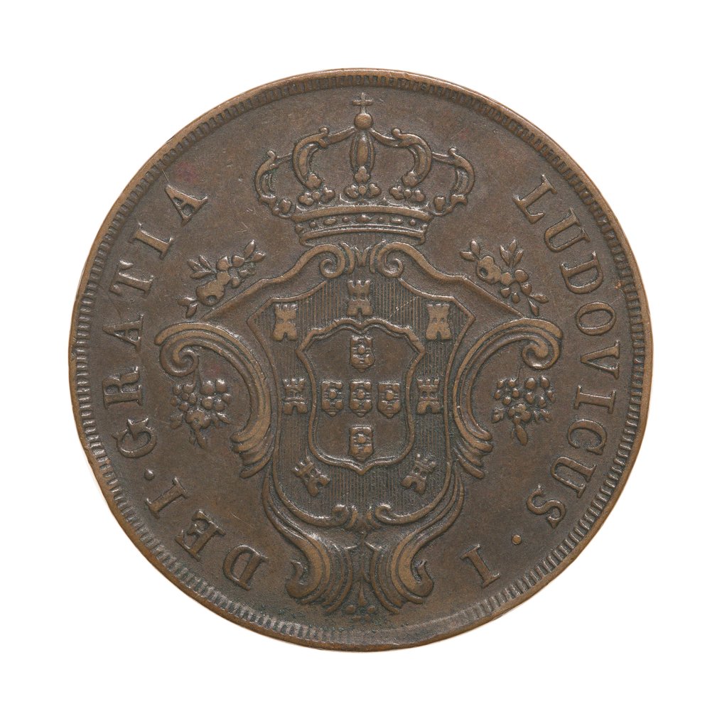 Azorit, Portugali. D. Luís I (1861-1889). 20 Reis 1865 - Rev. Sem Pontuação (Ei pohjahintaa) #1.0