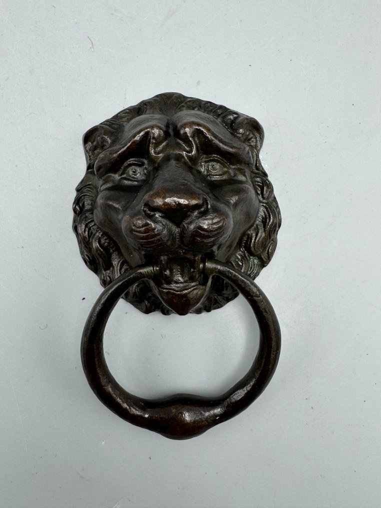 Door knocker - Bronzen deurklopper – Leeuwenkop - 1930-1940 #1.0