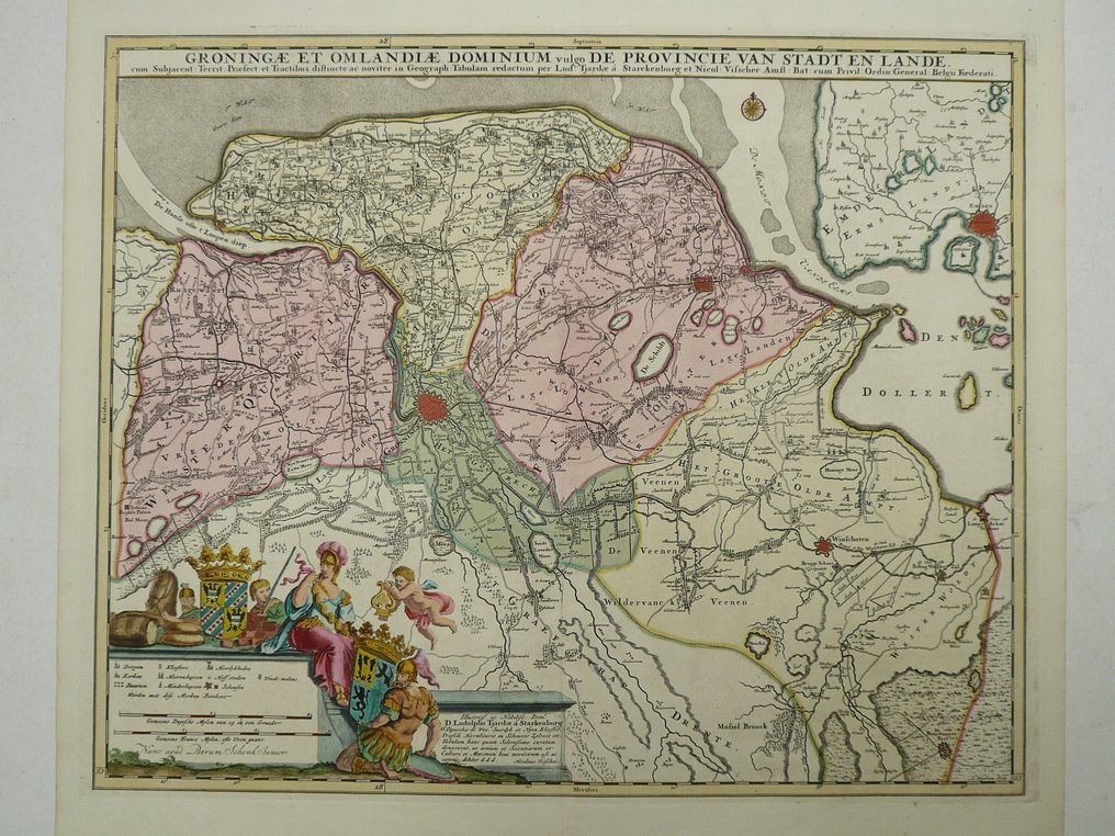 Nederländerna - Groningen / Winschoten / Embden; N. Visscher / P. Schenk junior - Groningae et Ommelandiae Dominium vulgo de Provincie van Stadt en Lande - 1701-1720 #1.0