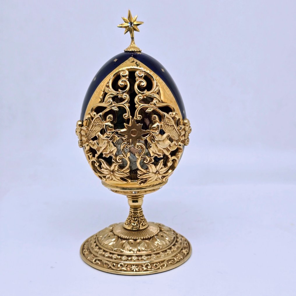 Faberge-æg Æg - Fabergé - 22k gilded Imperial "A king is born" collector egg, House of Igor Carl Faberge, Franklin - 18 cm - 15 cm - 8.5 cm #4.3