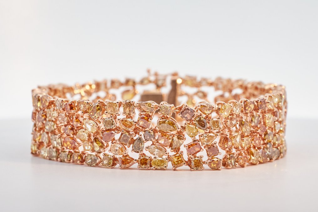 Parure - 18 carats Or rose Jaune mixte Diamant (Couleur naturelle) #3.2