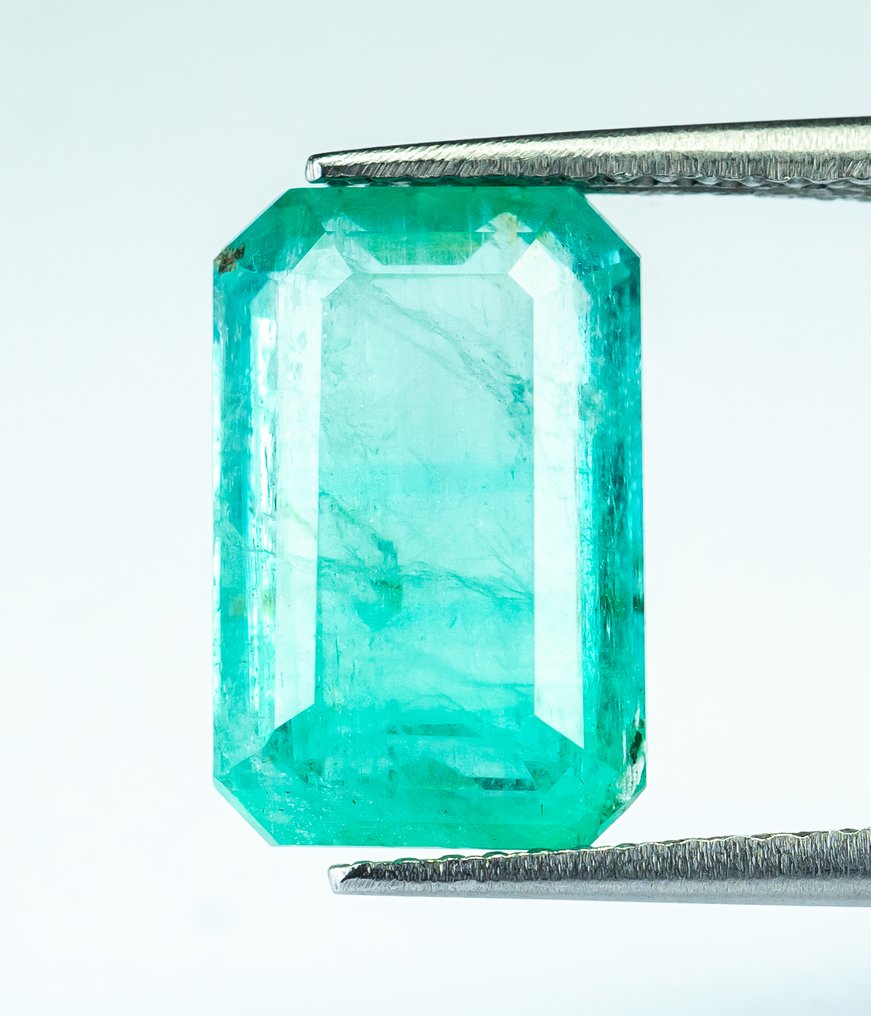 Nincs minimálár Smaragd - 5.27 ct - Bellerophon Gemlab - Kékes-zöld (Nigéria) #1.0