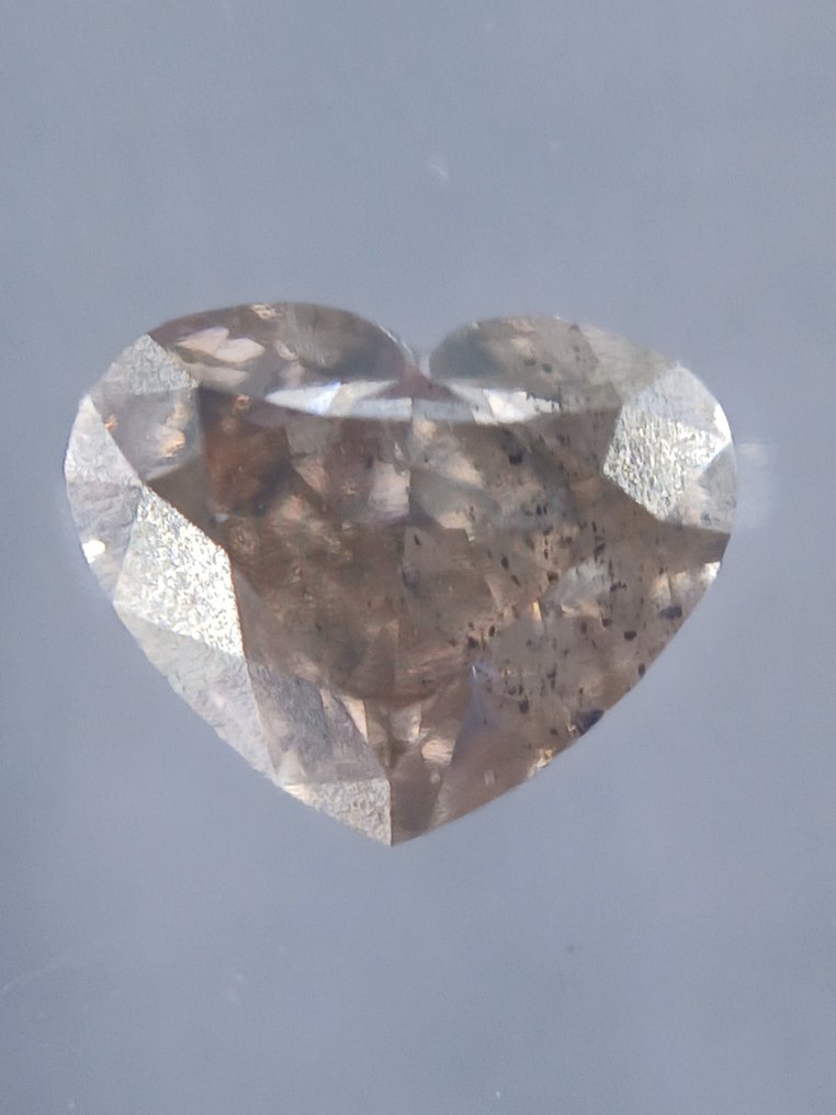 χωρίς τιμή ασφαλείας - 1 pcs Διαμάντι (Φυσικού χρώματος) - 0.54 ct - Καρδιά - Fancy Καφέ, Απαλό ροζ - I1 - International Gemological Institute (IGI) #4.3