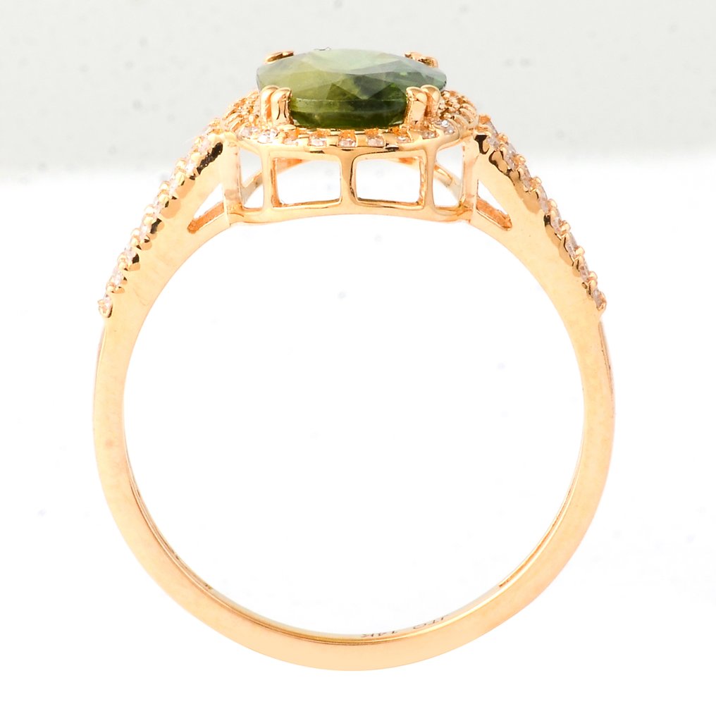 Nincs minimálár - Gyűrű - 14 kt. Sárga arany - 2.38ct. tw. Zafír - Gyémánt #3.2