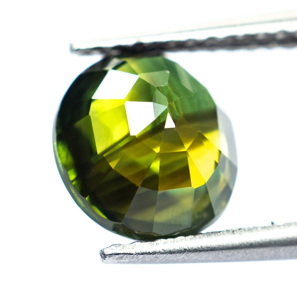 No reserve price Sapphire - 3.13 ct - Bellerophon Gemlab - Yellowish Green #3.2