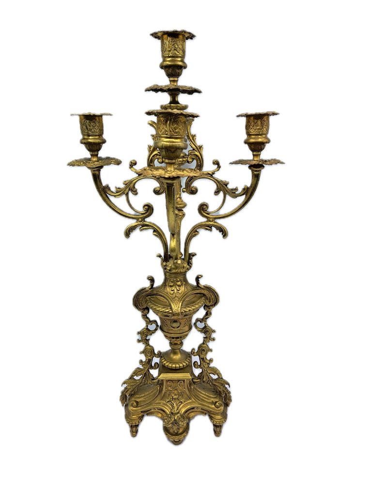 Candelabrum Five points - Gilt bronze - Bronze candelabrum 3.4 kg #1.0