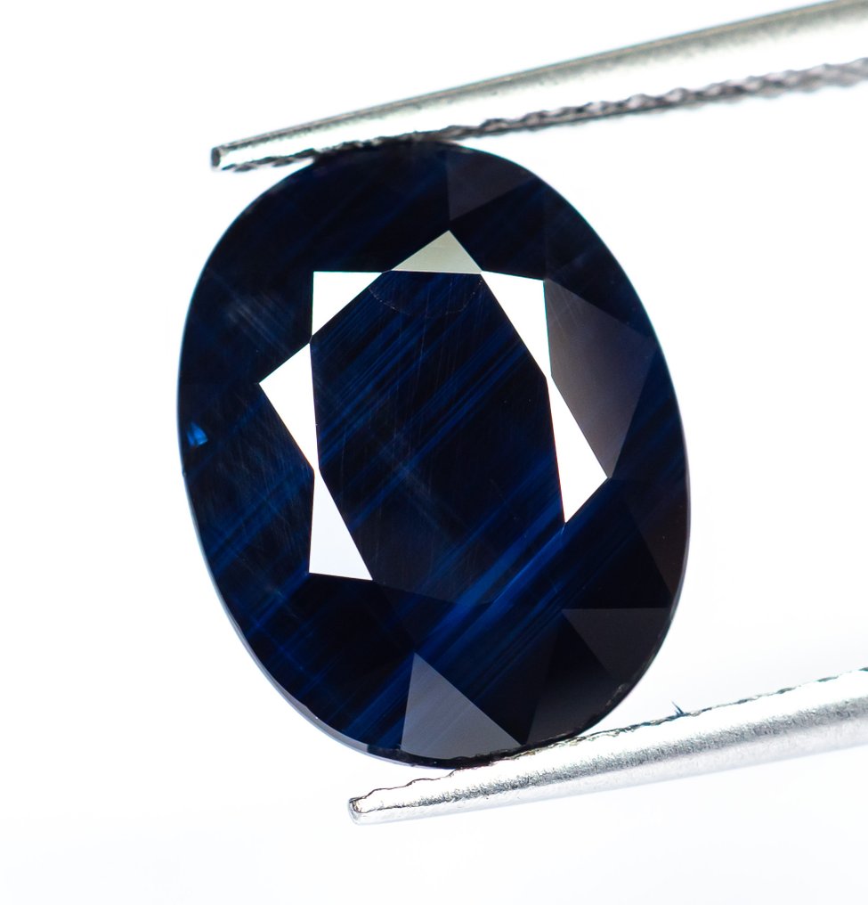 沒有保留價 藍寶石 - 8.95 ct - Bellerophon Gemlab - 深蓝色 #1.0