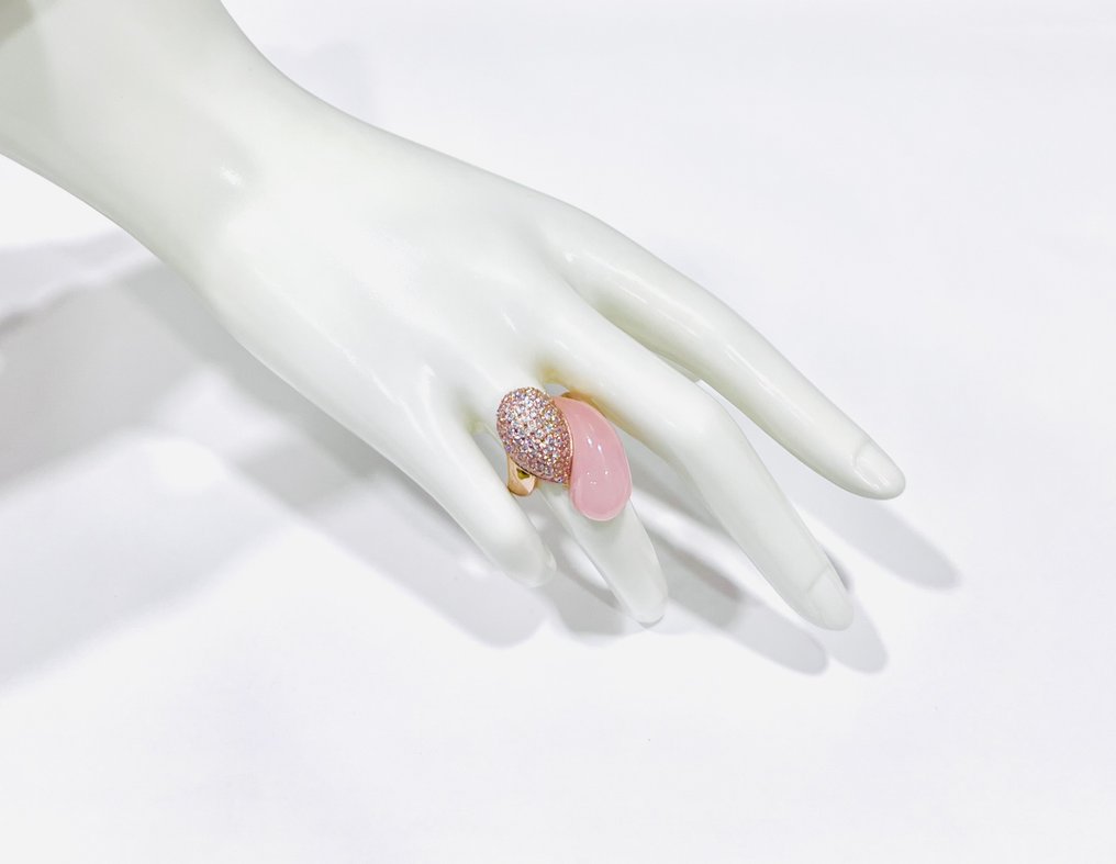 χωρίς τιμή ασφαλείας - Δαχτυλίδι Ασημί - Ροζ χαλαζίας - σapphire #1.0