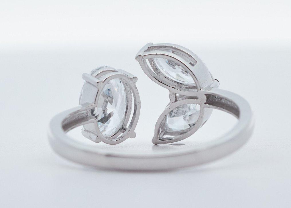 没有保留价 - 戒指 - 14K包金 白金 -  1.58ct. tw. 钻石 (实验室培育) #3.2