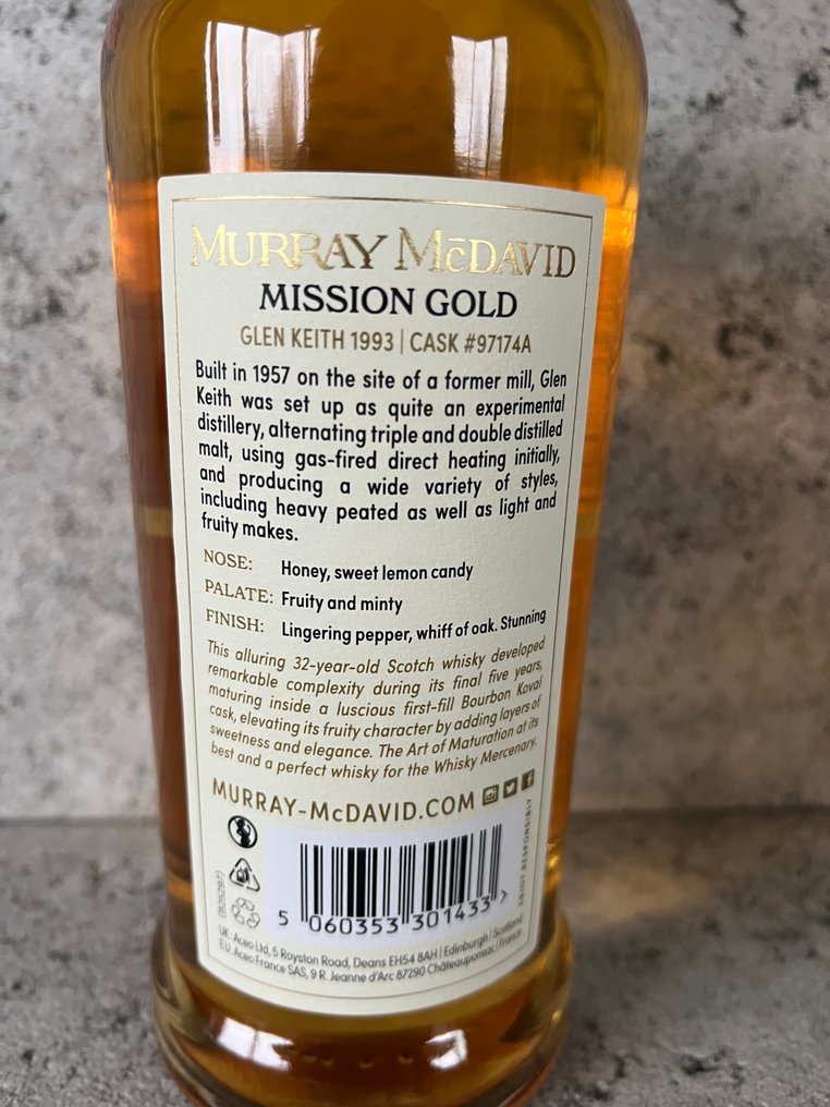 Glen Keith 1993 32 years old Mission Gold - Murray McDavid  - b. 2025  - 70cl #4.3