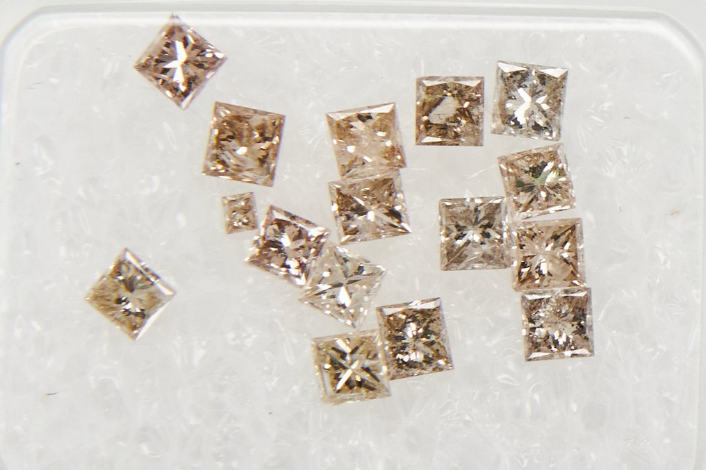 Senza Prezzo di Riserva - 16 pcs Diamante (Naturale) - 1.09 ct - Rettangolo - SI1, SI2, I1, I2, I3 - Gem Report Antwerp (GRA) #1.0