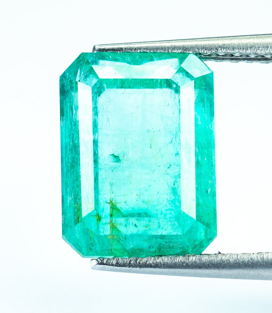 Ingen reservasjonspris Smaragd - 6.34 ct - Bellerophon Gemlab - Blågrønn (Nigeria) #1.0