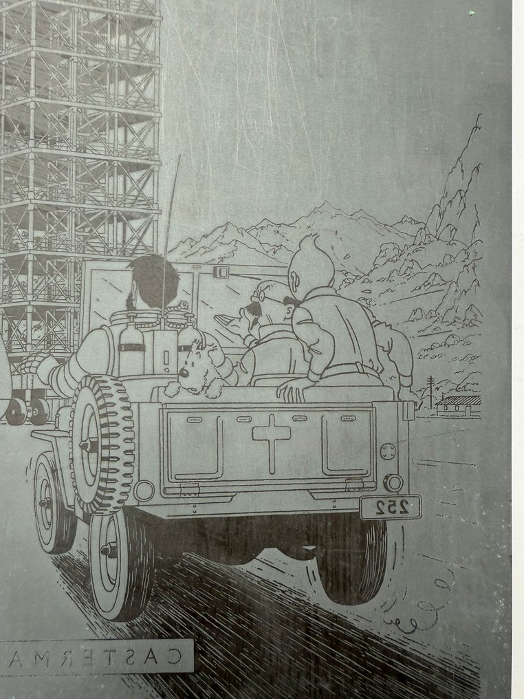 Ancienne plaque imprimerie en métal épais -couverture album - années 60 Casterman - 1960 #2.1