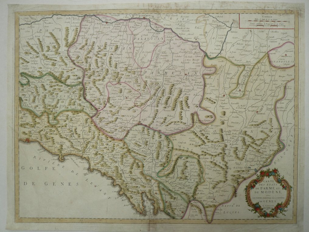 Olaszország - Genua / Parma / Mirandola / Modena; P. Santini / M. Remondini - Carte des Etats de Parme et de Modène - 1761-1780 #1.0