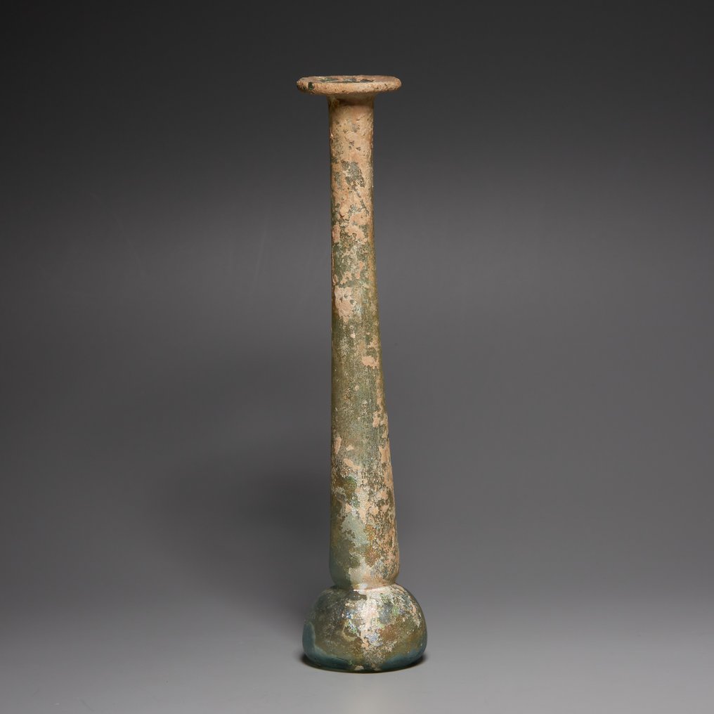古羅馬 玻璃 药膏。公元1世纪至3世纪。高16.3厘米。来自苏富比。 #1.0