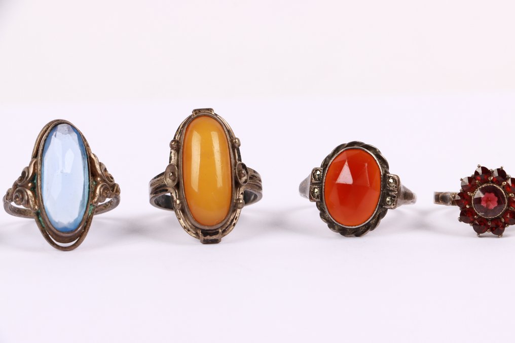 沒有保留價 - 戒指 銀 - 7件古董 #4.3