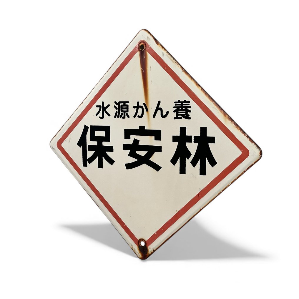 Dekorative Emaille-Werbetafel - Decoratief emaille reclamebord “Beschermd bos / waterbronbescherming” - Emailleschild - Emaille-Werbetafel - Emaille, Stahl #2.1